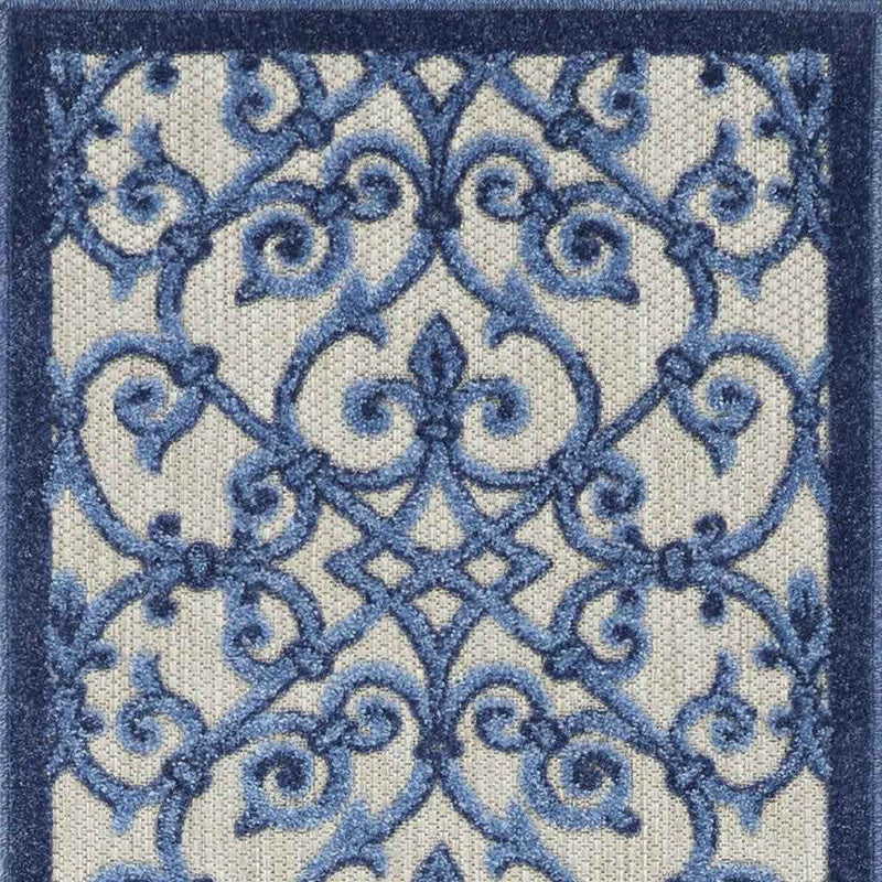 10' Blue And Gray Indoor Outdoor Area Rug