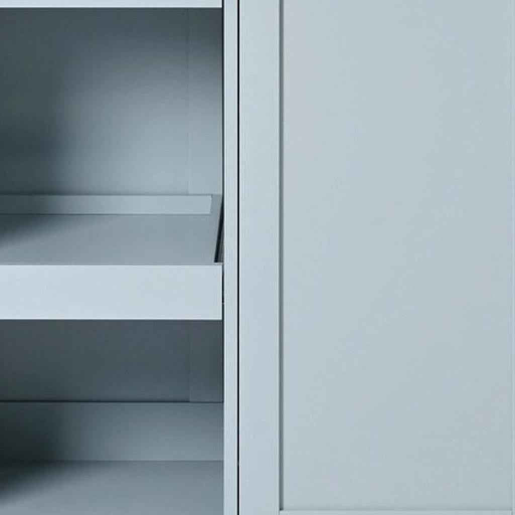 49" Light Blue Wood Rolling Kitchen Island With Storage