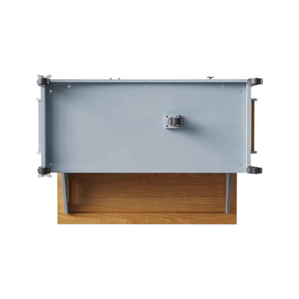 52" Light Blue Wood Rolling Kitchen Island