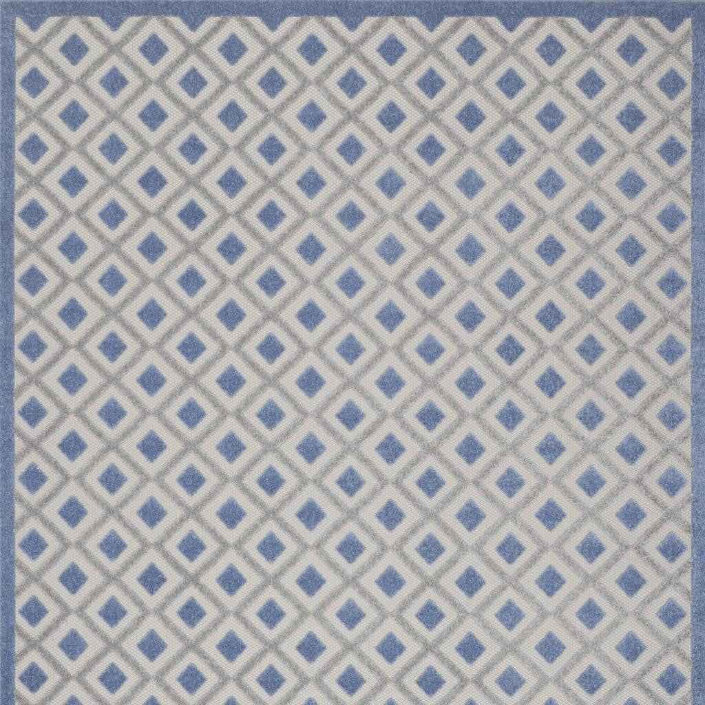 8' X 11' Blue And Gray Indoor Outdoor Area Rug