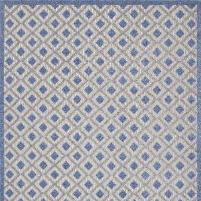 8' X 11' Blue And Gray Indoor Outdoor Area Rug