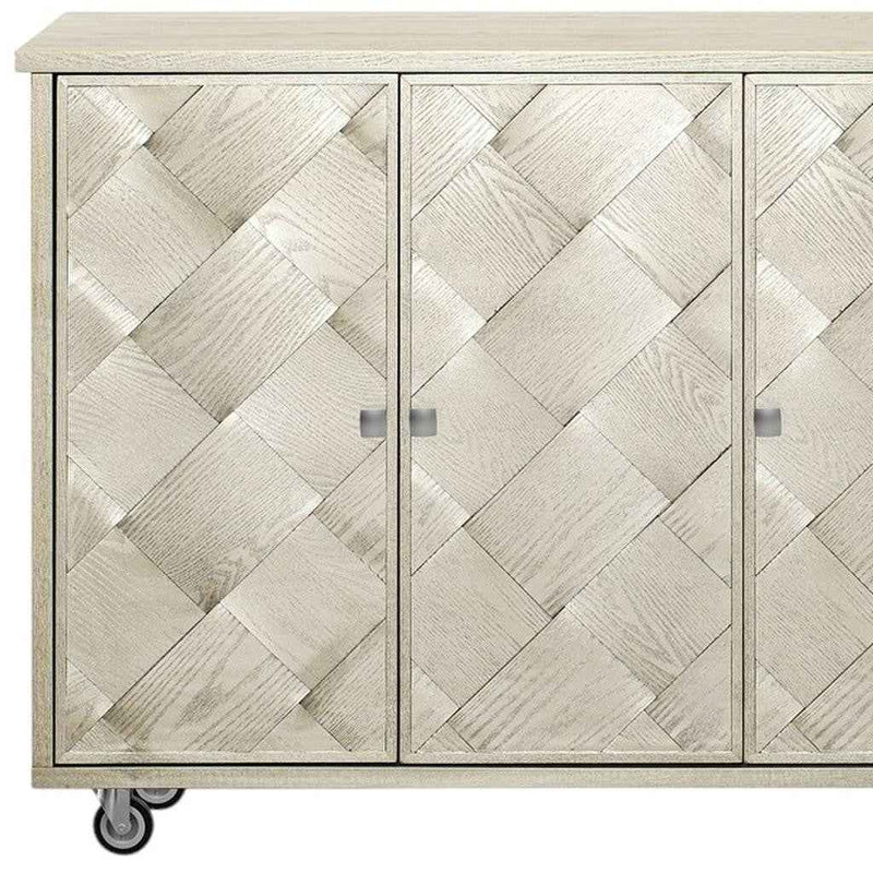 51" Champagne Wood Rolling Kitchen Island