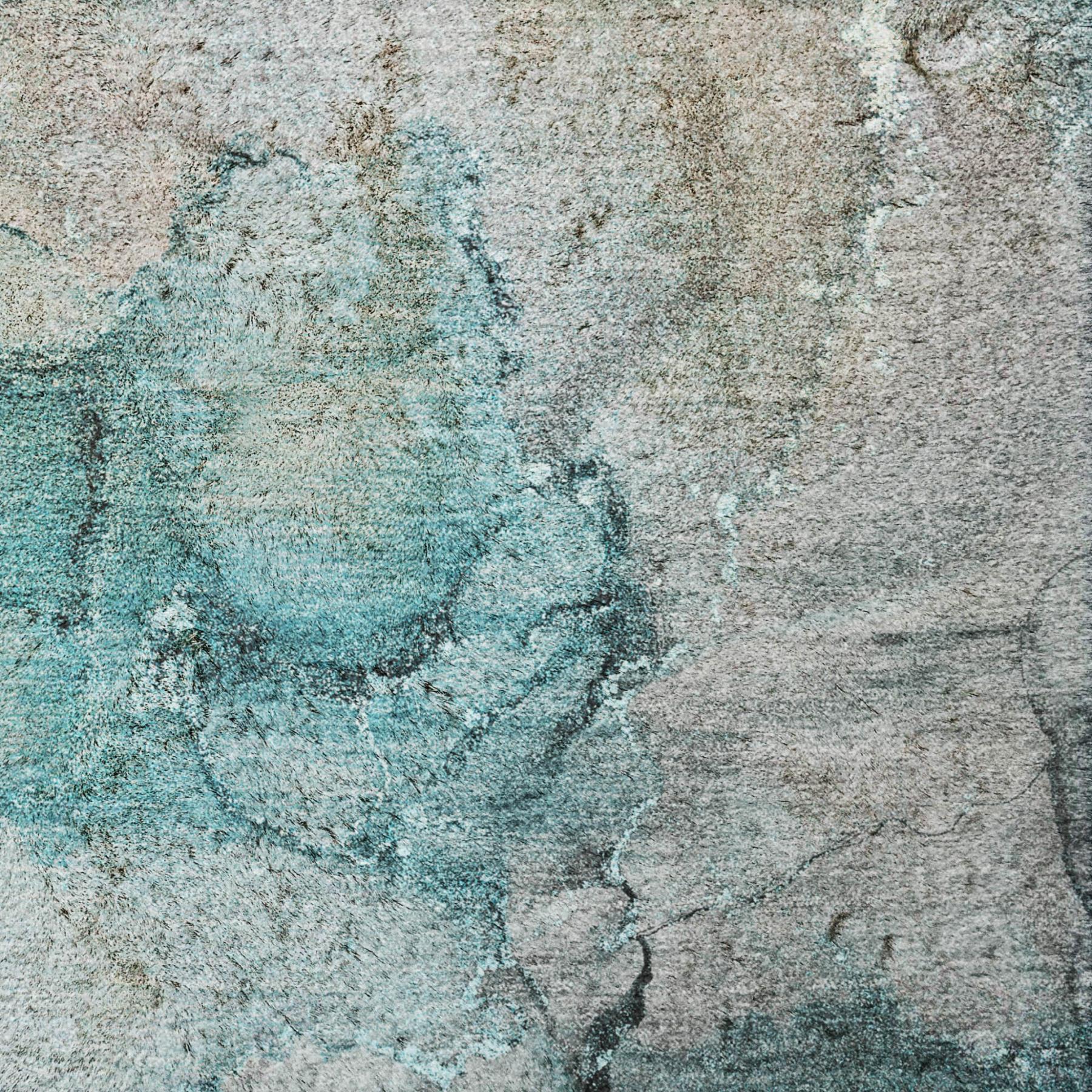 Abstract teal and gray shag rug surface texture, macro view