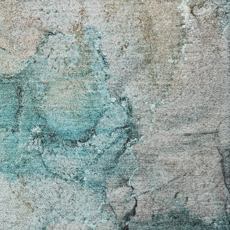 Abstract teal and gray shag rug surface texture, macro view