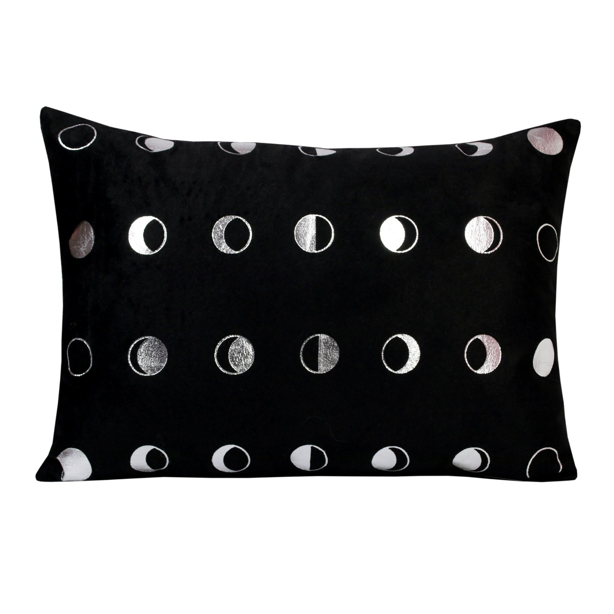 14" X 20" Black And Silver Lumbar Throw Pillow Cover - Home & Garden