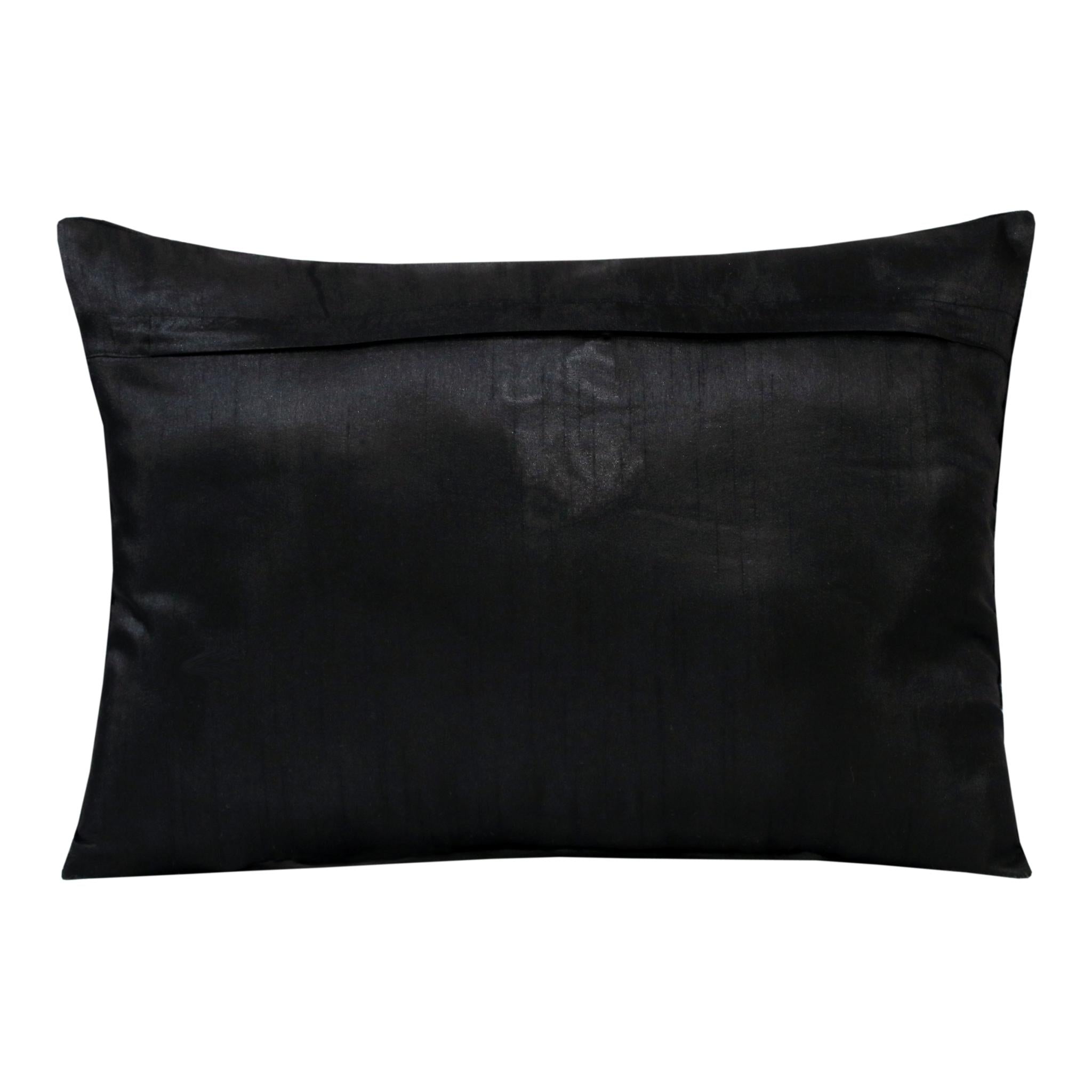 14" X 20" Black And Silver Lumbar Throw Pillow Cover - Home & Garden