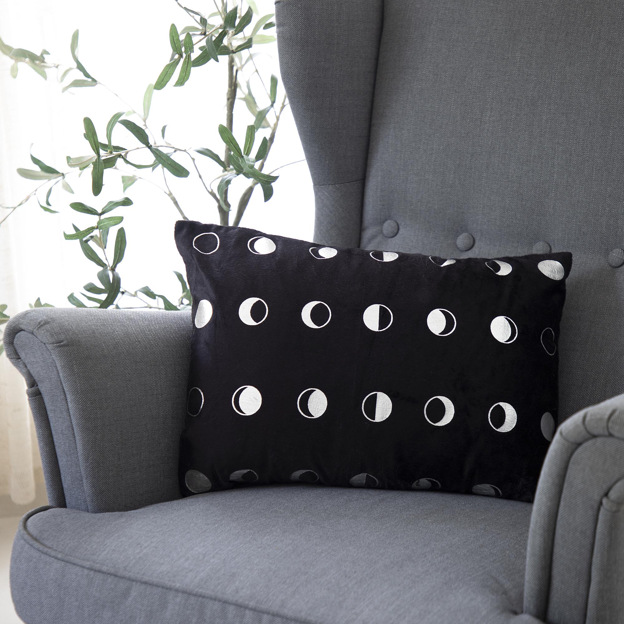 14" X 20" Black And Silver Lumbar Throw Pillow Cover - Home & Garden