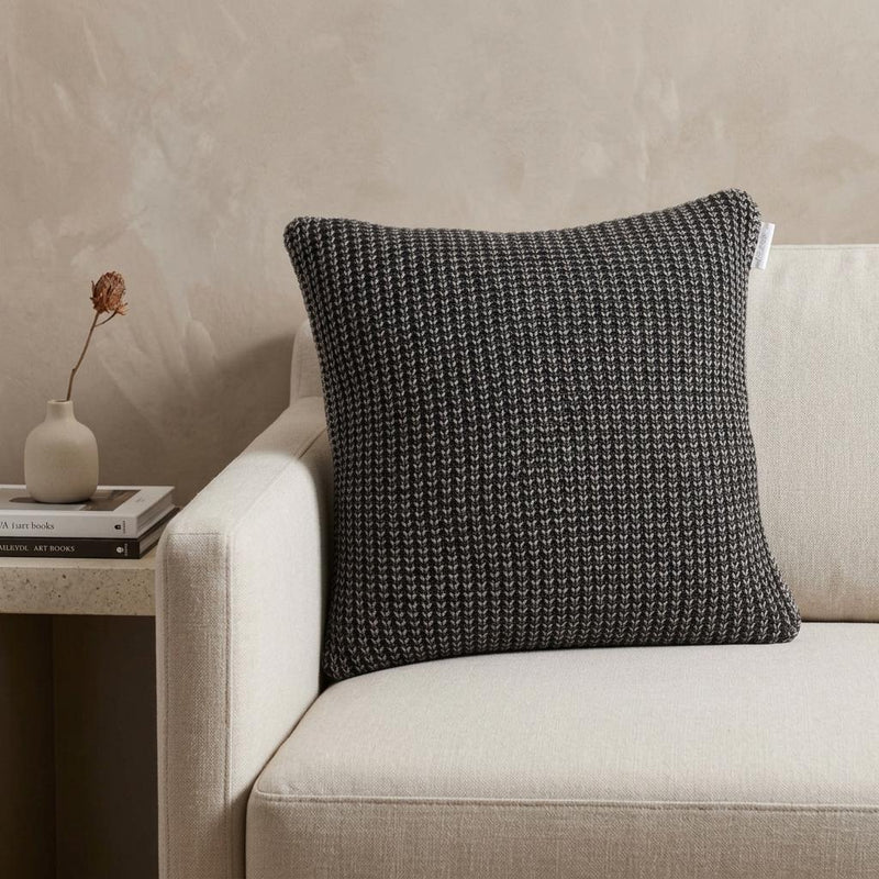 20" X 7" X 20" Transitional Charcoal Pillow Cover With Poly Insert - Home Decor