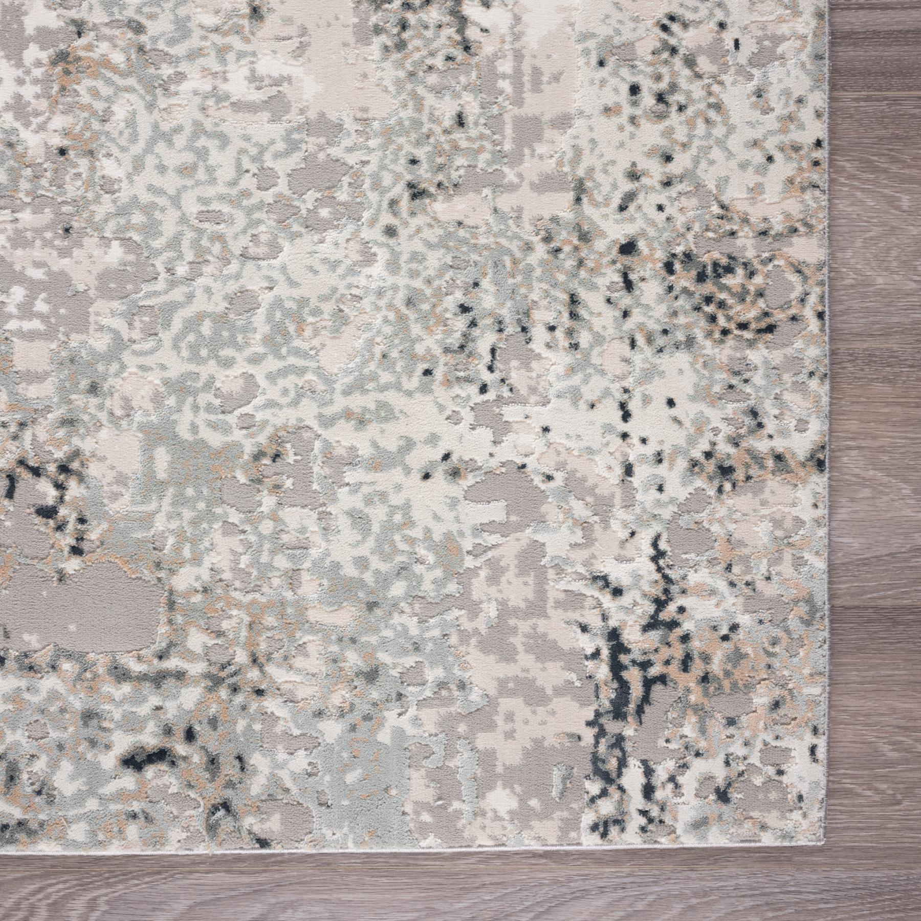 2' X 3' Gray Cream And Taupe Abstract Distressed Stain Resistant Area Rug - Home & Garden
