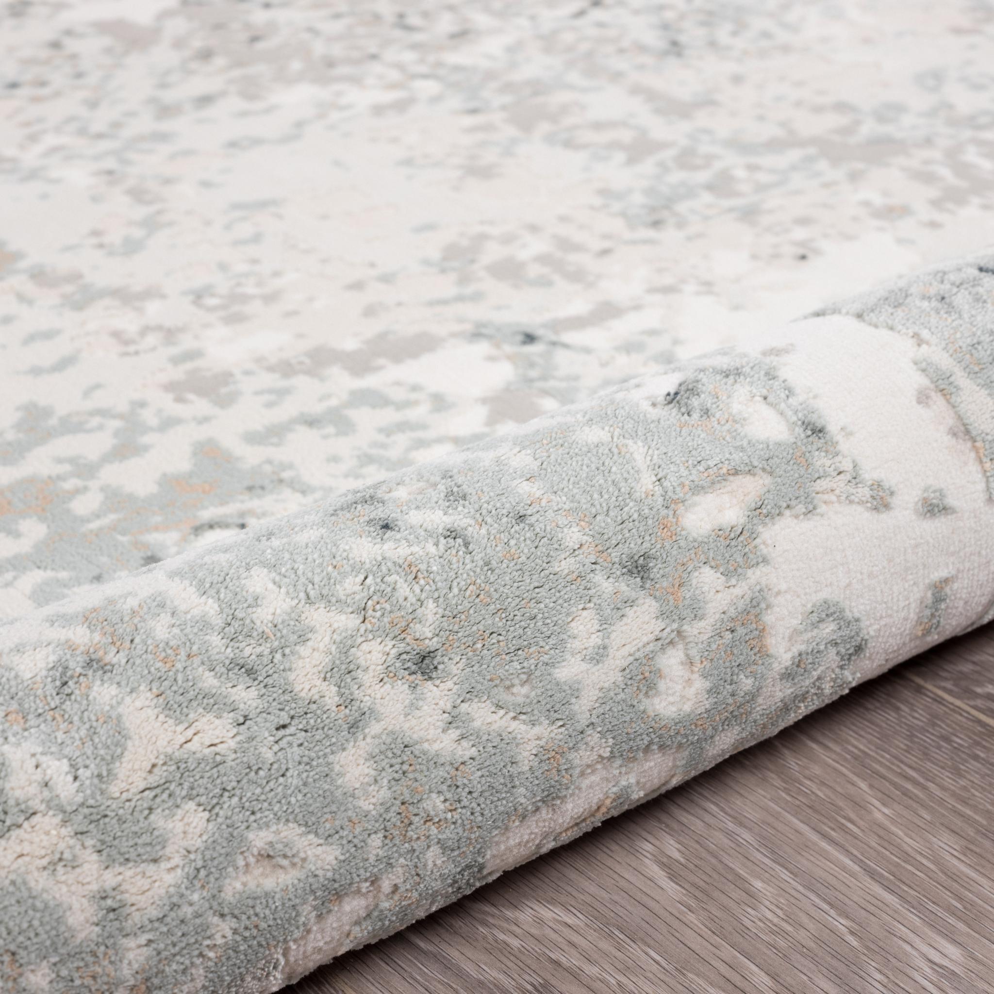 2' X 3' Gray Cream And Taupe Abstract Distressed Stain Resistant Area Rug - Home & Garden
