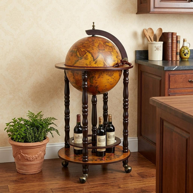 17" X 17" X 35" Globe Bar Table 330Mm 4 Legs Stand  Red - Kitchen & Dining