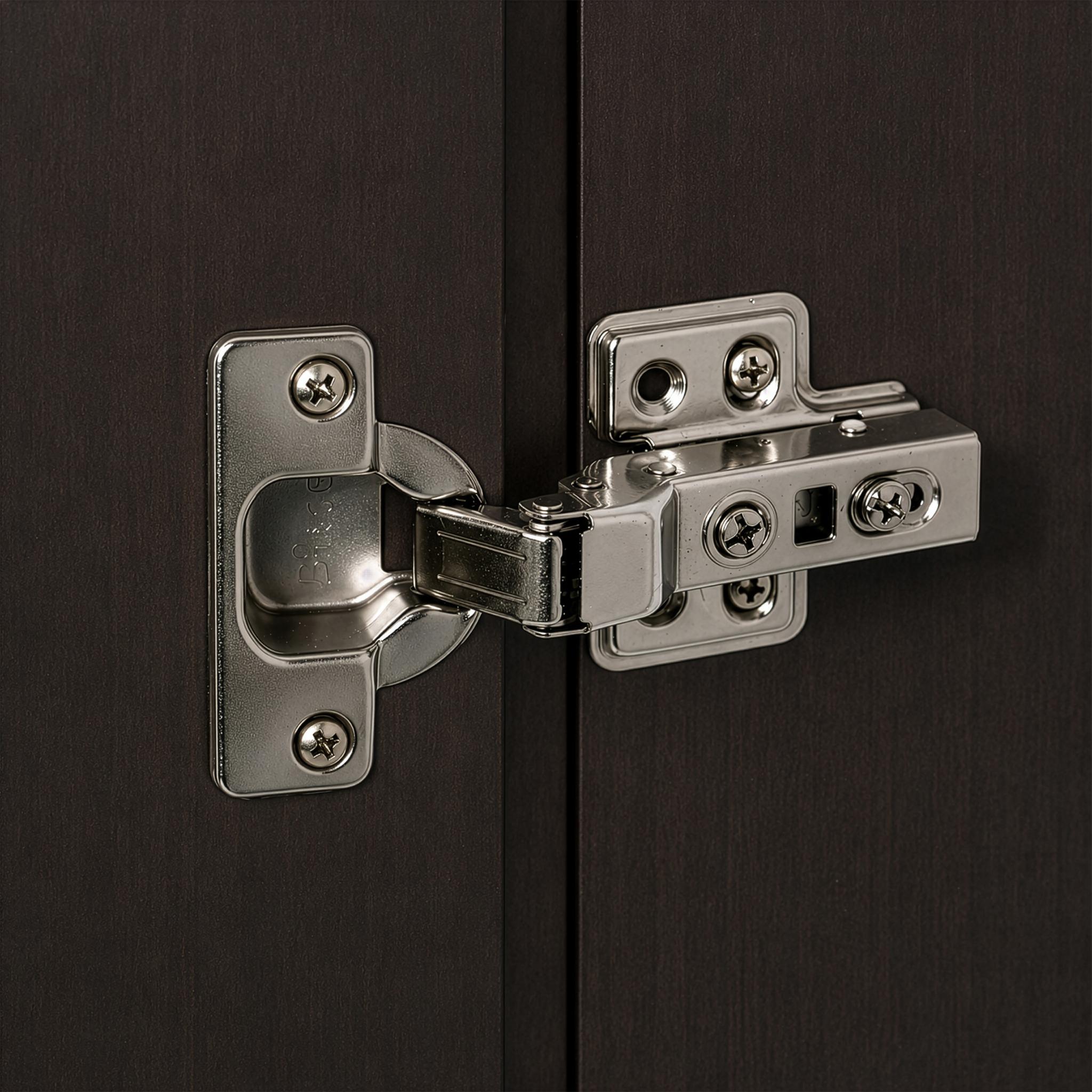 Espresso wood dresser door hinge with mirrored door hardware