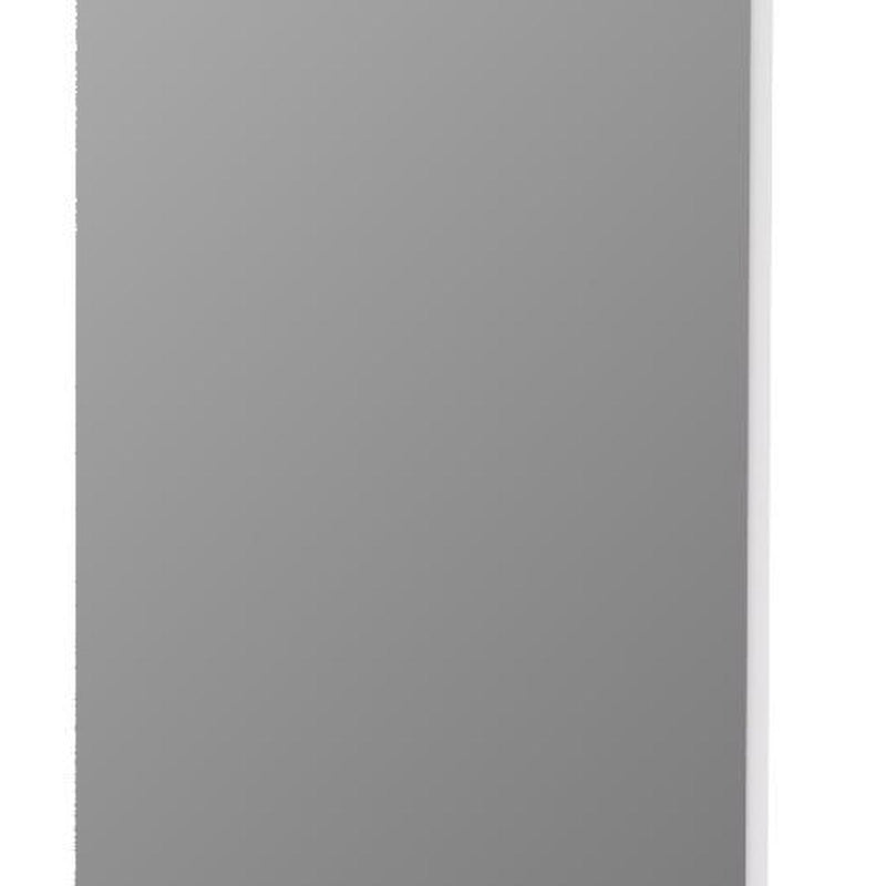 Frameless full-length hanging mirror panel, smooth gray reflective surface