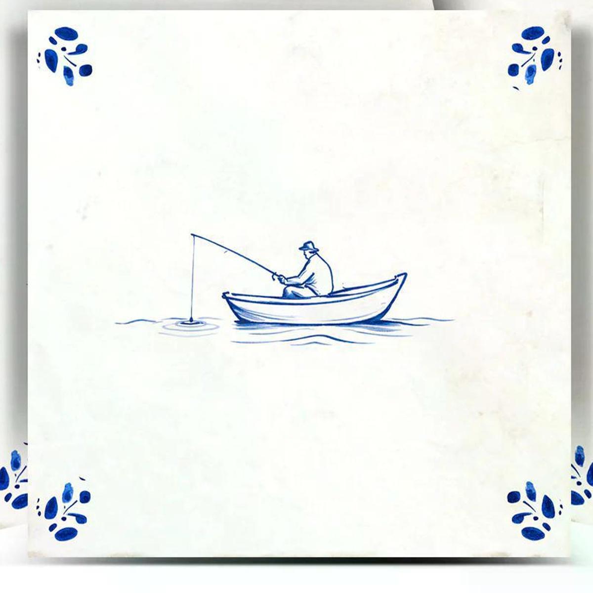 4" x 4" Blue Vinyl Arabesque Peel And Stick Removable Tiles - Home & Garden