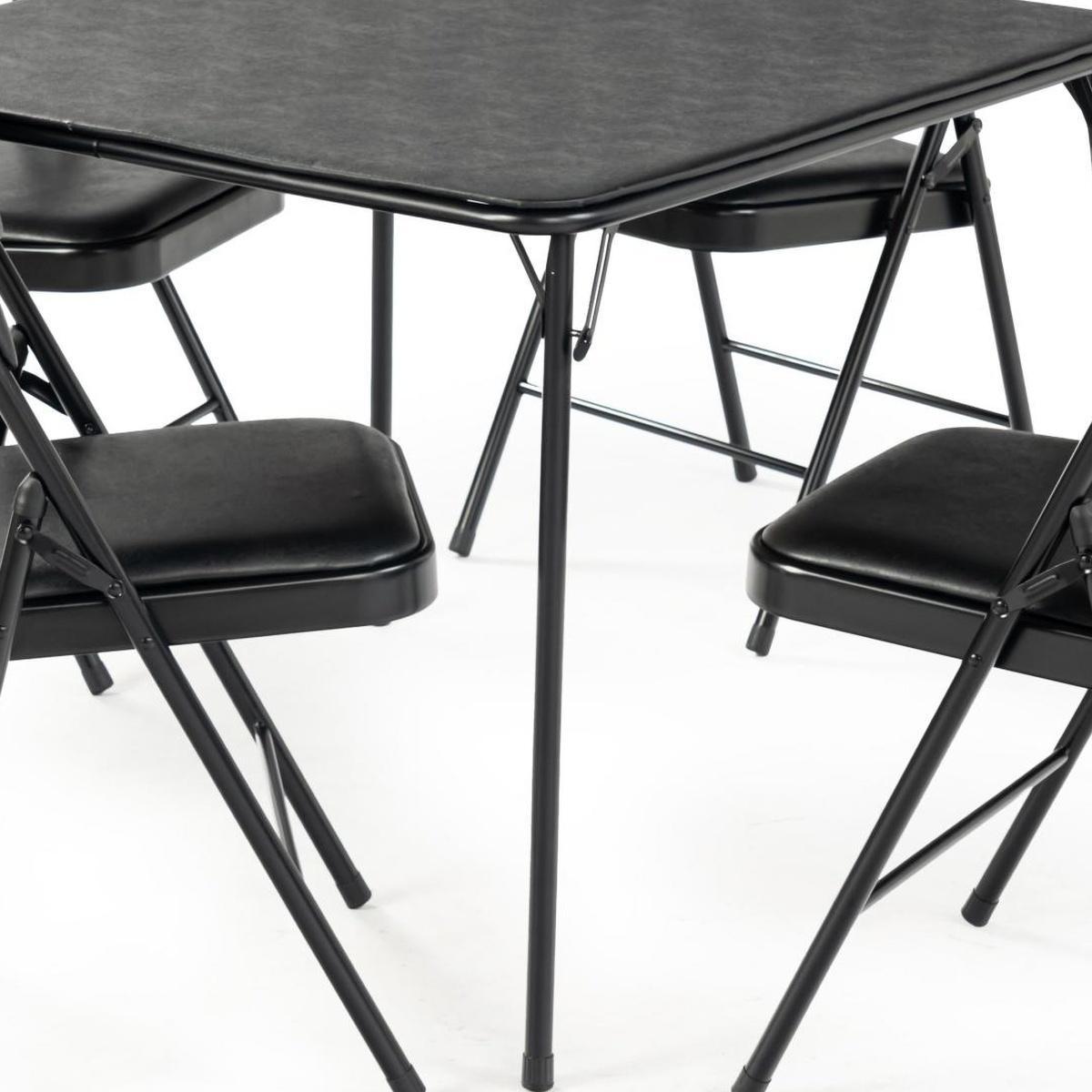 34" Walnut And Black Wood And Iron Folding Square Extendable Dining Table - Kitchen & Dining
