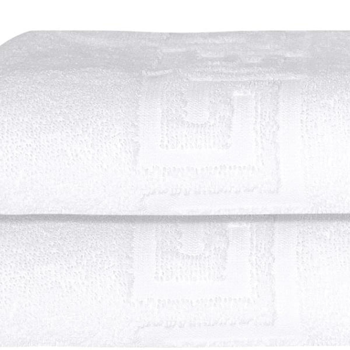 White bath sheet with embossed Greek key pattern detail, Turkish cotton texture