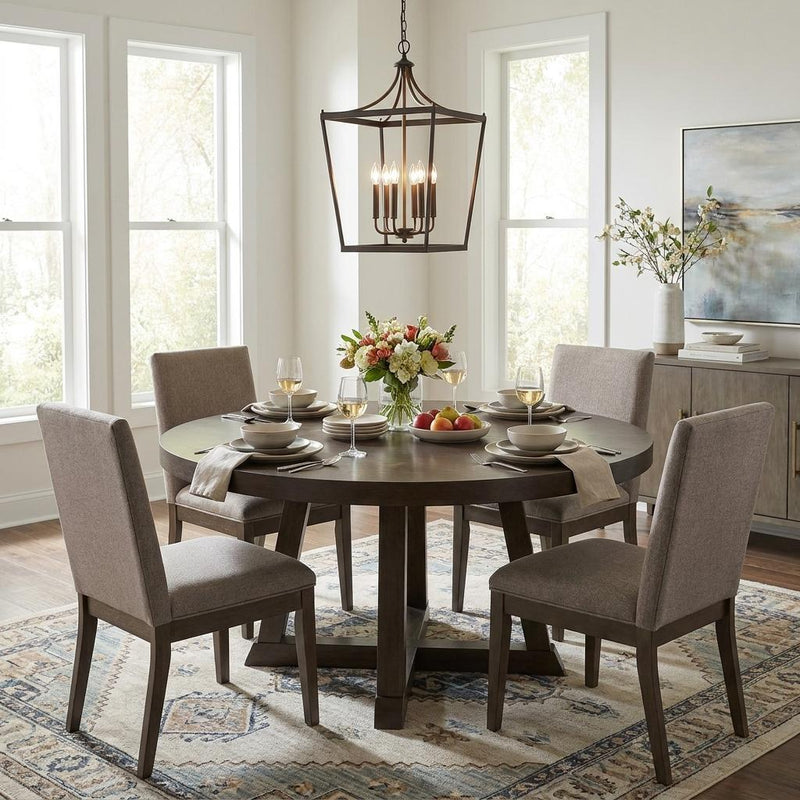Brown Metal Six Light Dimmable Ceiling Light - Lighting
