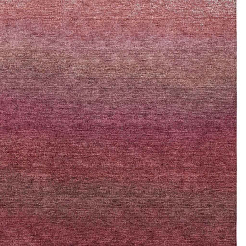 10' X 14' Red And Blush Ombre Washable Indoor Outdoor Area Rug