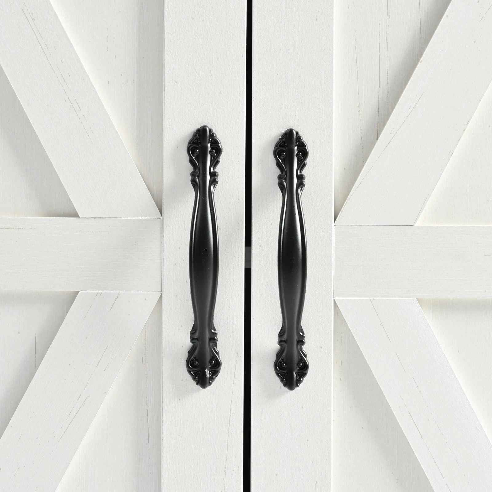 54" White Wood Rolling Kitchen Island