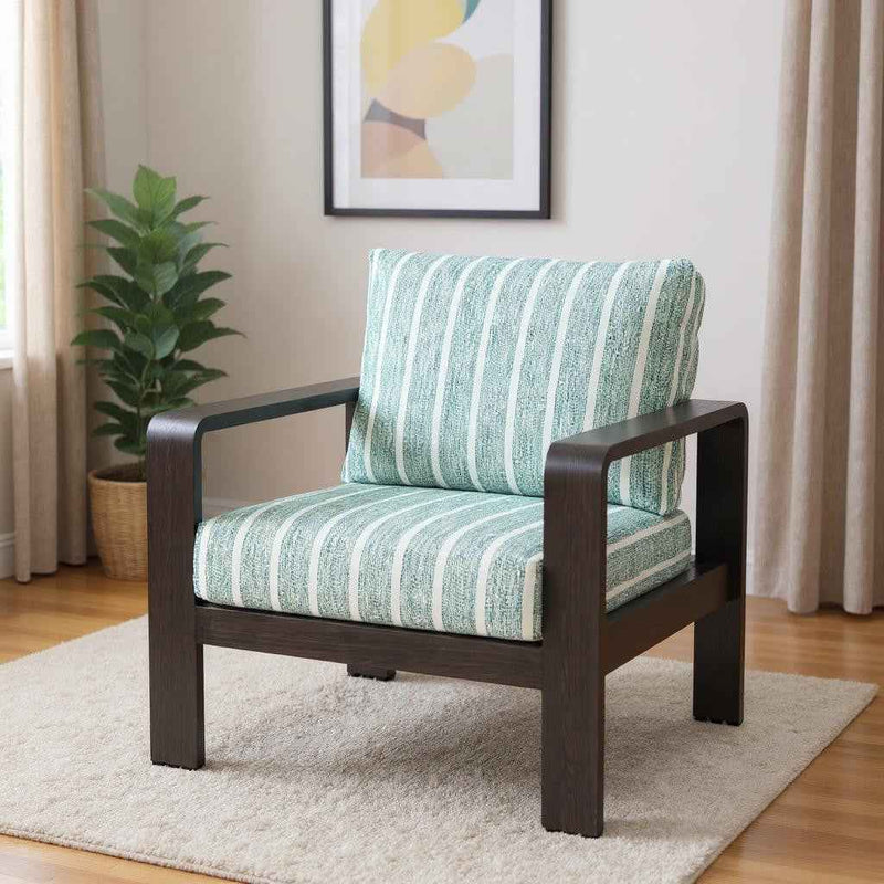 33" Green Upholstered Arm Chair