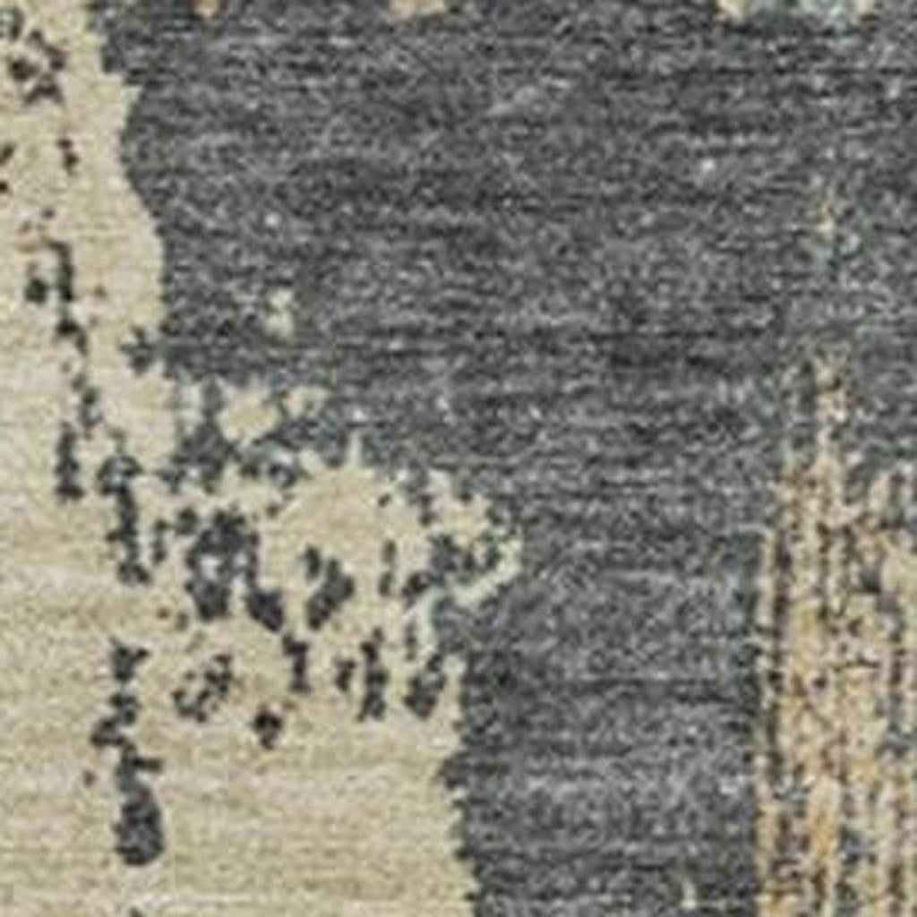 9' X 12' Rust Beige And Charcoal Abstract Washable Indoor Outdoor Area Rug