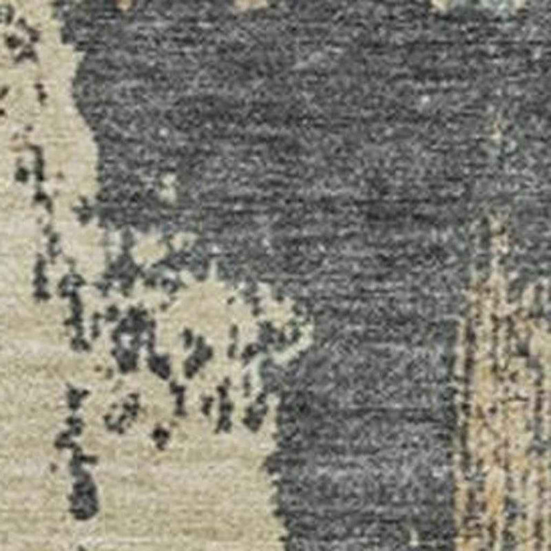 9' X 12' Rust Beige And Charcoal Abstract Washable Indoor Outdoor Area Rug