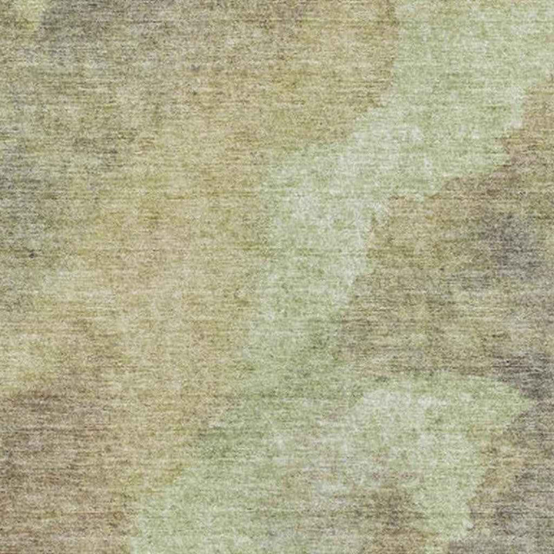 9' X 12' Artichoke Green And Taupe Abstract Washable Indoor Outdoor Area Rug