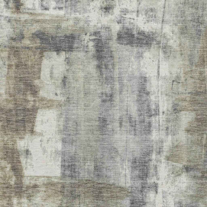 9' X 12' Beige And Ivory Abstract Washable Indoor Outdoor Area Rug
