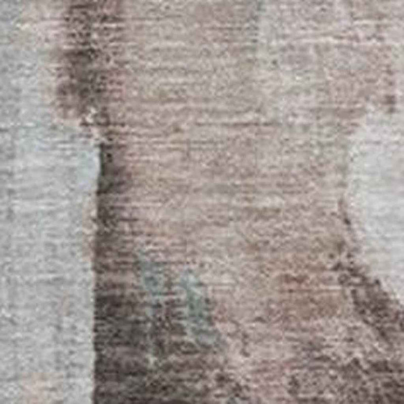 8' X 10' Teal Blue And Brown Abstract Washable Indoor Outdoor Area Rug