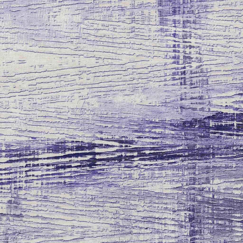 10' X 14' Lavender And Ivory Striped Washable Indoor Outdoor Area Rug