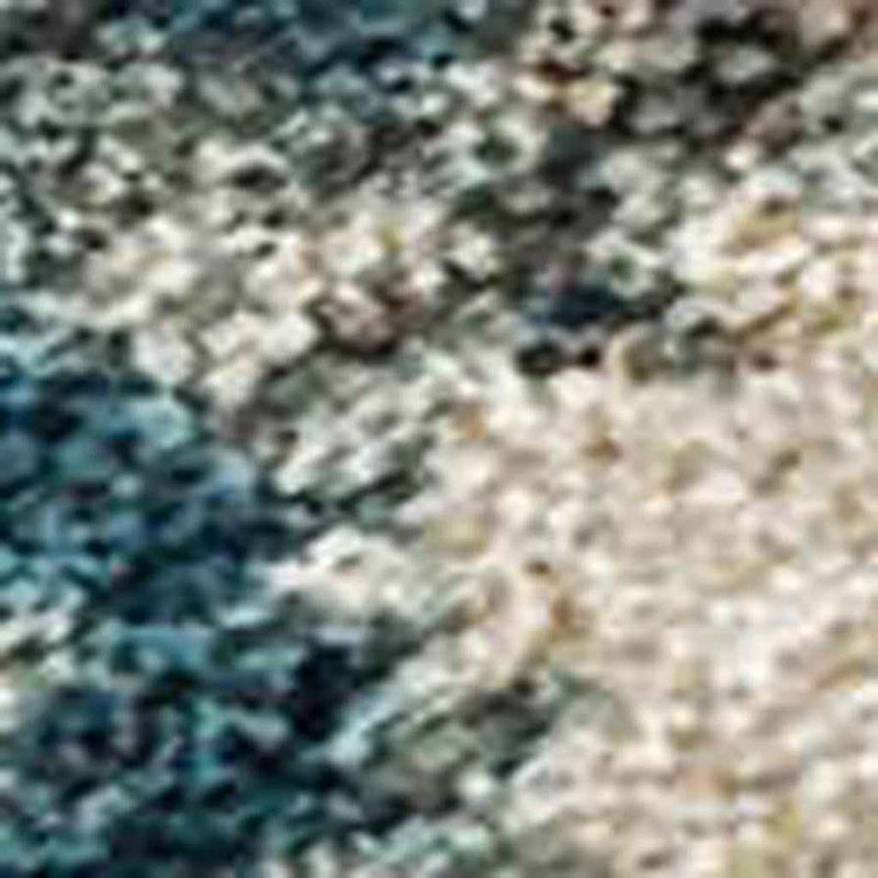 5' X 8' Beige And Teal Blue Abstract Washable Indoor Outdoor Area Rug