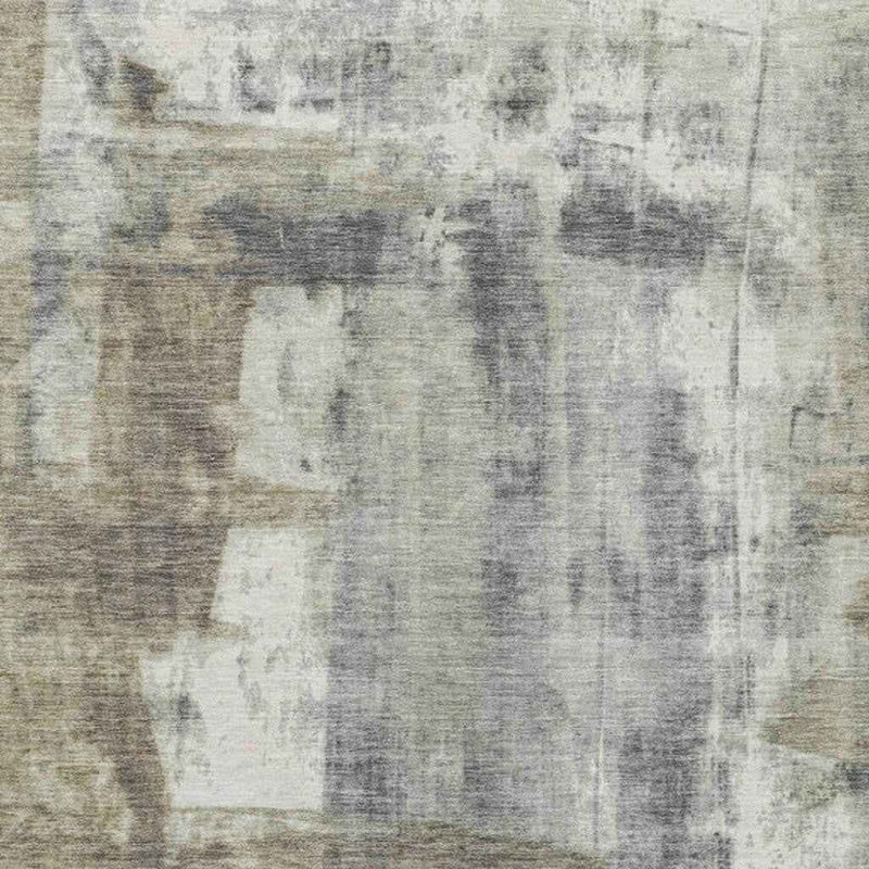 10' X 14' Beige And Ivory Abstract Washable Indoor Outdoor Area Rug