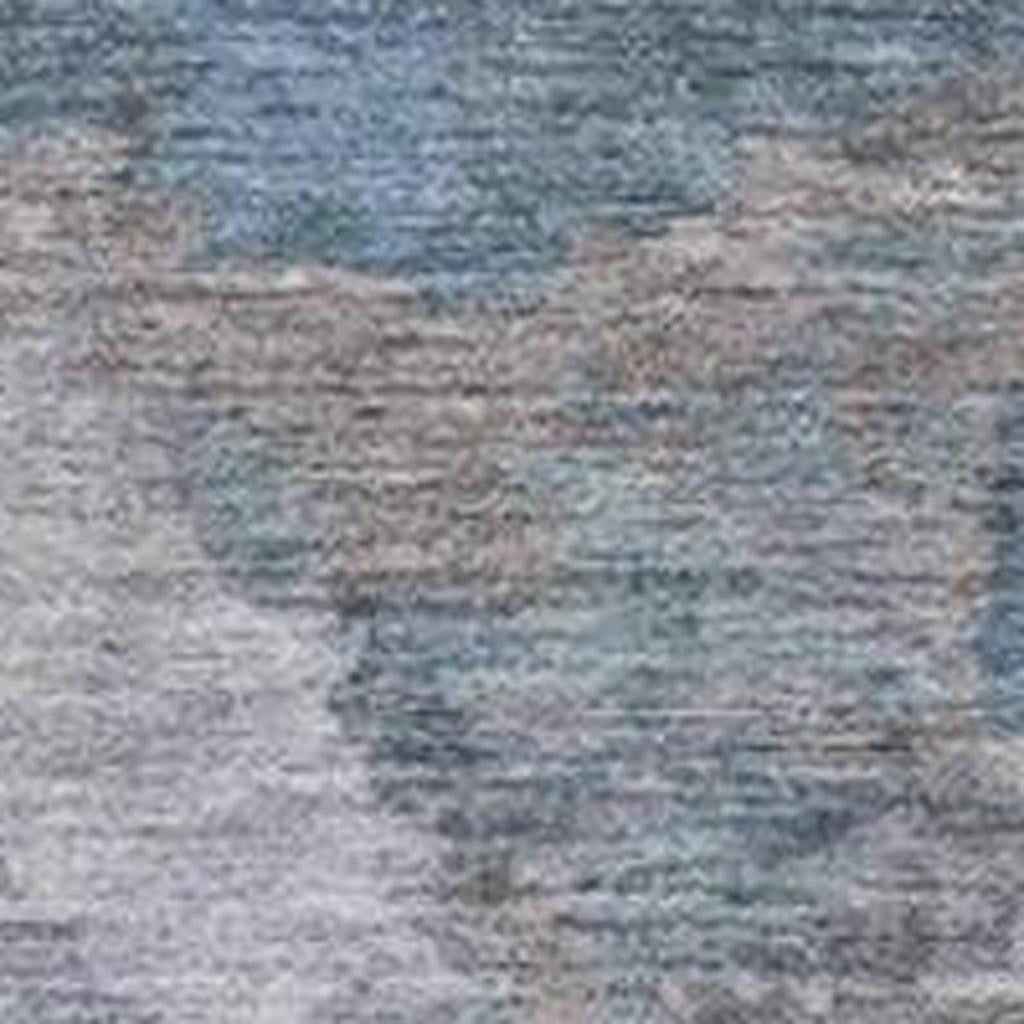 5' X 8' Denim Blue And Gray Abstract Washable Indoor Outdoor Area Rug