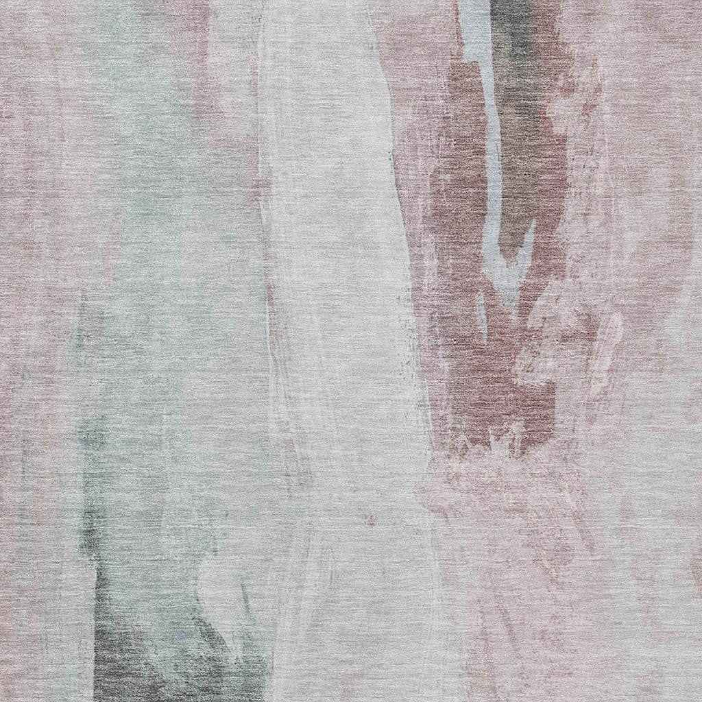 5' X 8' Blush And Gray Abstract Washable Indoor Outdoor Area Rug