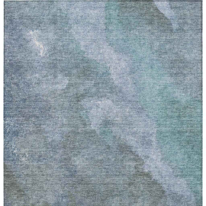 8' X 10' Blue And Gray Abstract Washable Indoor Outdoor Area Rug