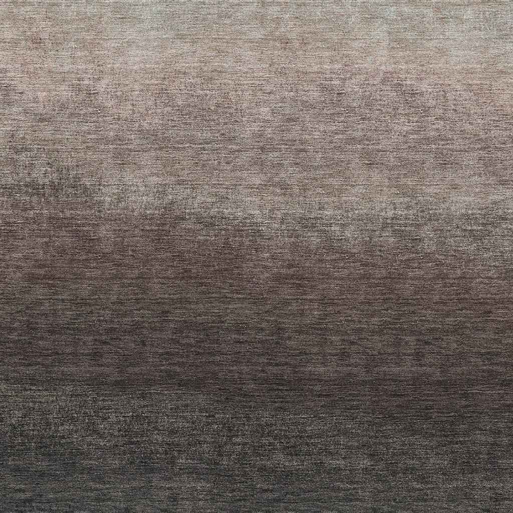 8' X 10' Black And Silver Ombre Washable Indoor Outdoor Area Rug