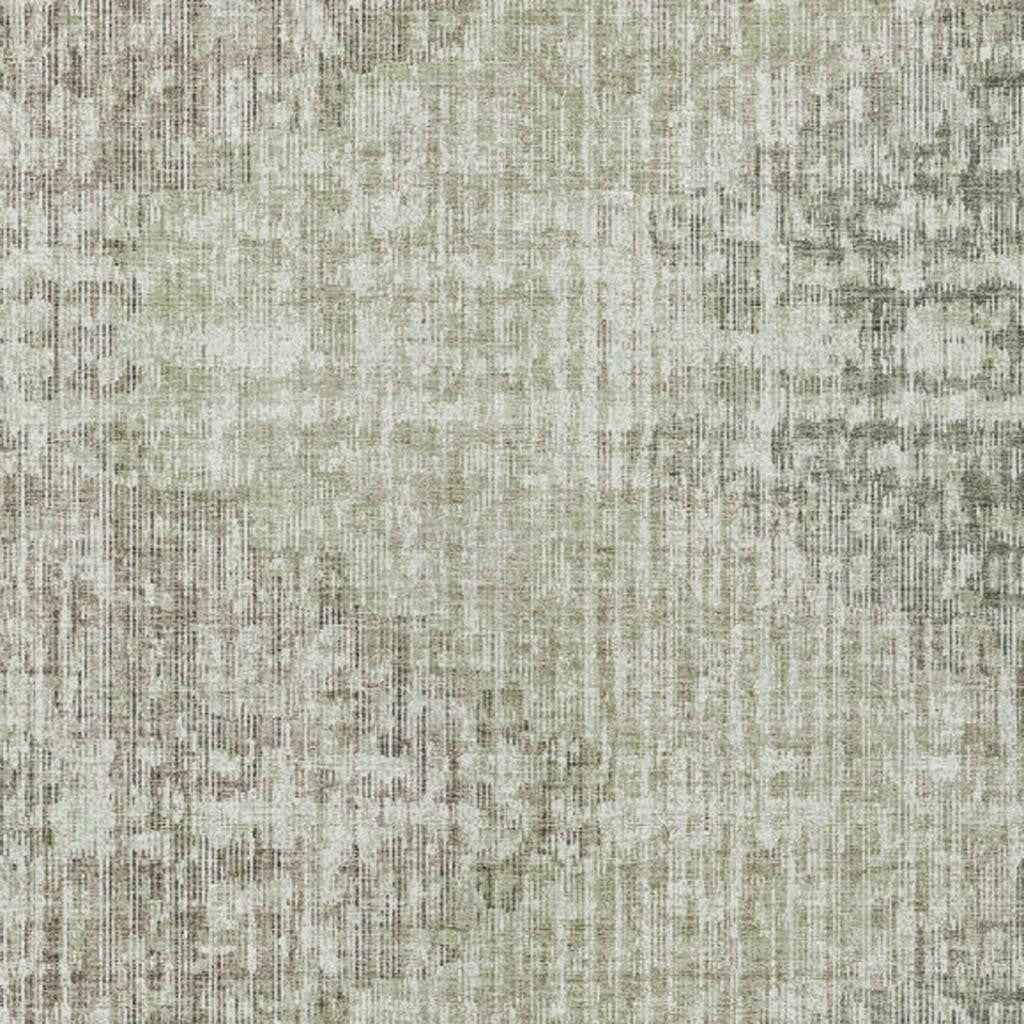 8' X 10' Fern Green And Ivory Geometric Washable Indoor Outdoor Area Rug