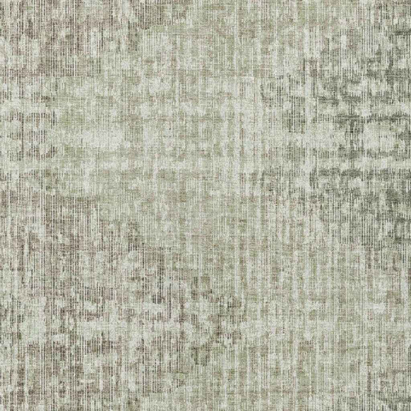 8' X 10' Fern Green And Ivory Geometric Washable Indoor Outdoor Area Rug