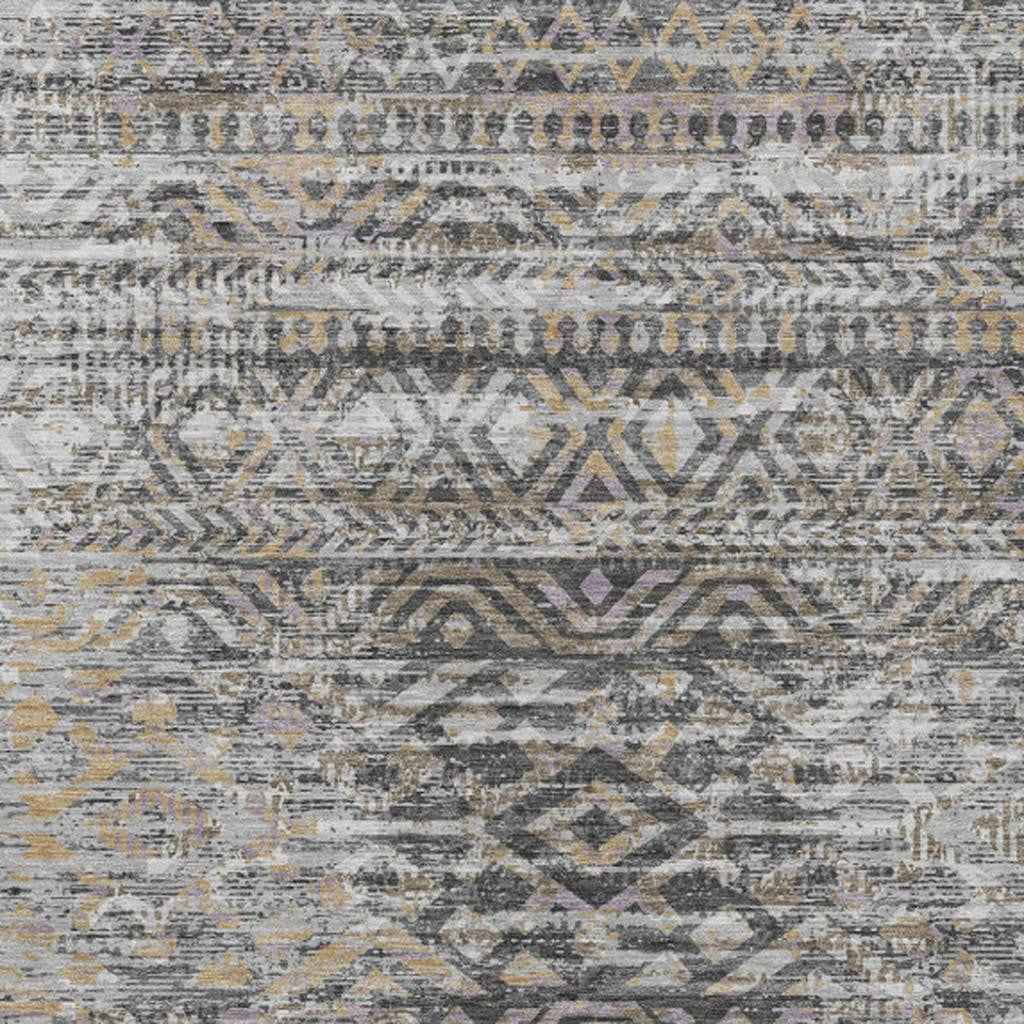 8' X 10' Gray And Beige Moroccan Washable Indoor Outdoor Area Rug