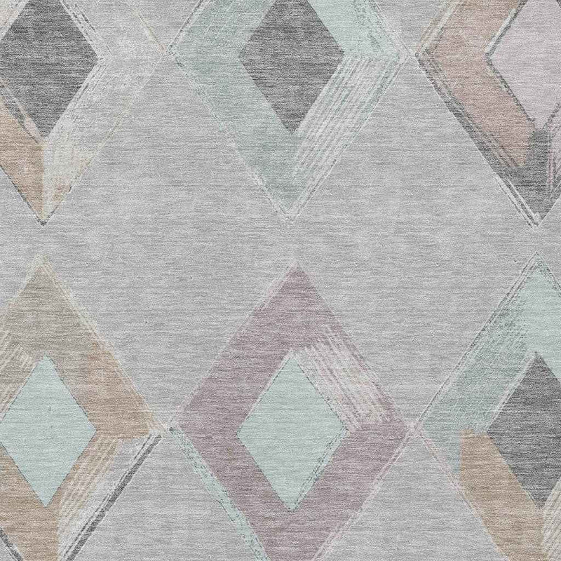 10' X 14' Gray Beige And Taupe Geometric Washable Indoor Outdoor Area Rug
