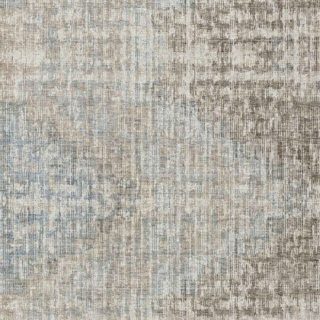 3' X 5' Beige And Gray Geometric Washable Indoor Outdoor Area Rug