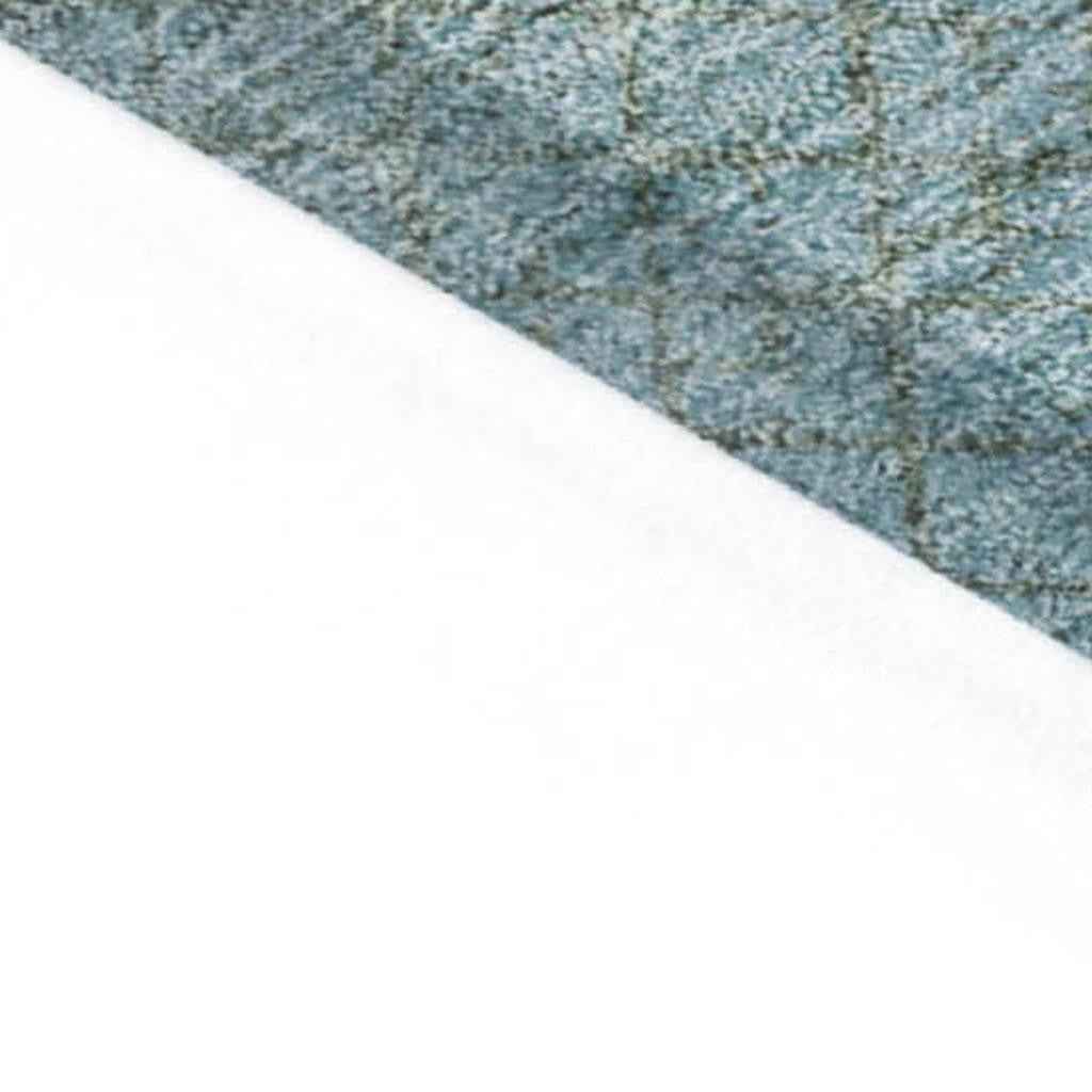 8' X 10' Teal Blue And Brown Geometric Washable Indoor Outdoor Area Rug