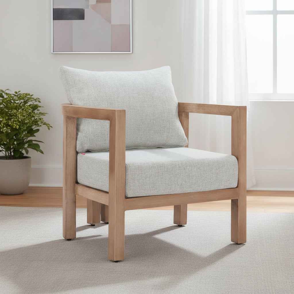 29" Gray Upholstered Arm Chair