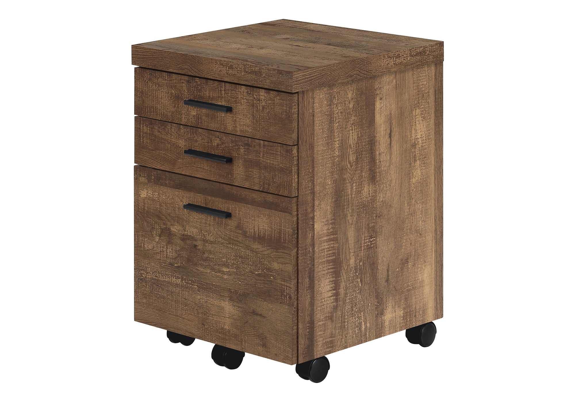 25" Brown Particle Board and Wood Filing Cabinet With Drawers - Office Supplies