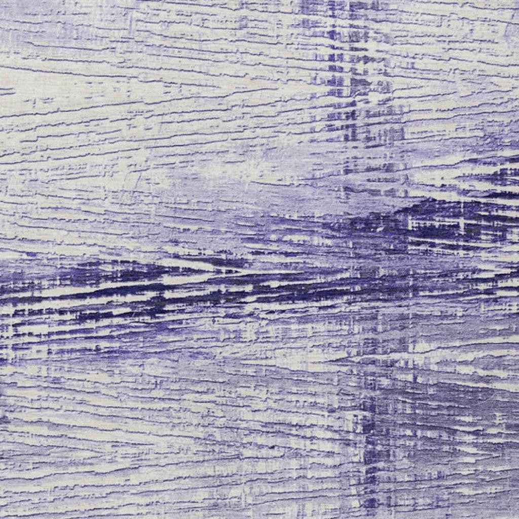 5' X 8' Lavender And Ivory Striped Washable Indoor Outdoor Area Rug