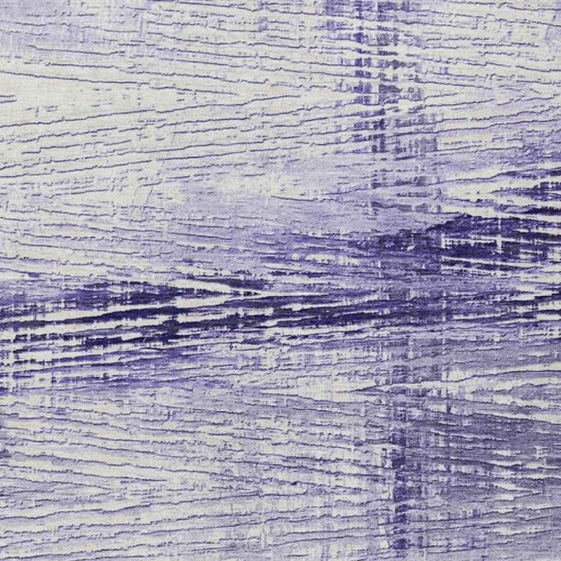 5' X 8' Lavender And Ivory Striped Washable Indoor Outdoor Area Rug