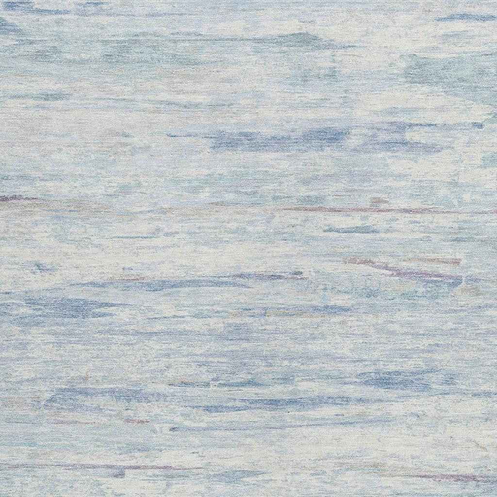 5' X 8' Sky Blue And Ivory Abstract Washable Indoor Outdoor Area Rug