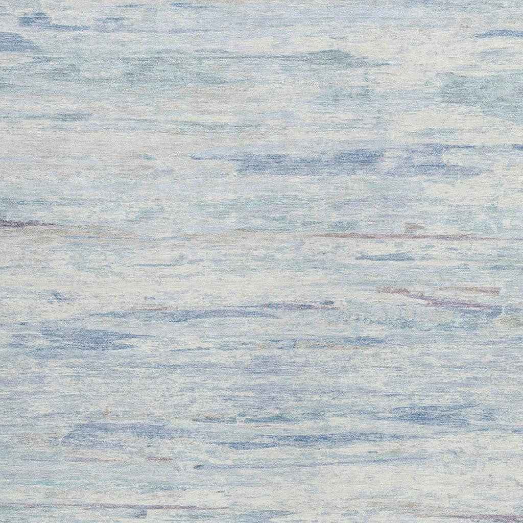 8' X 10' Sky Blue And Ivory Abstract Washable Indoor Outdoor Area Rug