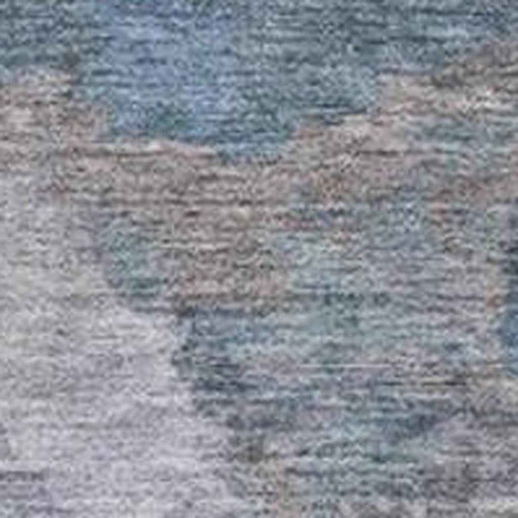 8' X 10' Denim Blue And Gray Abstract Washable Indoor Outdoor Area Rug