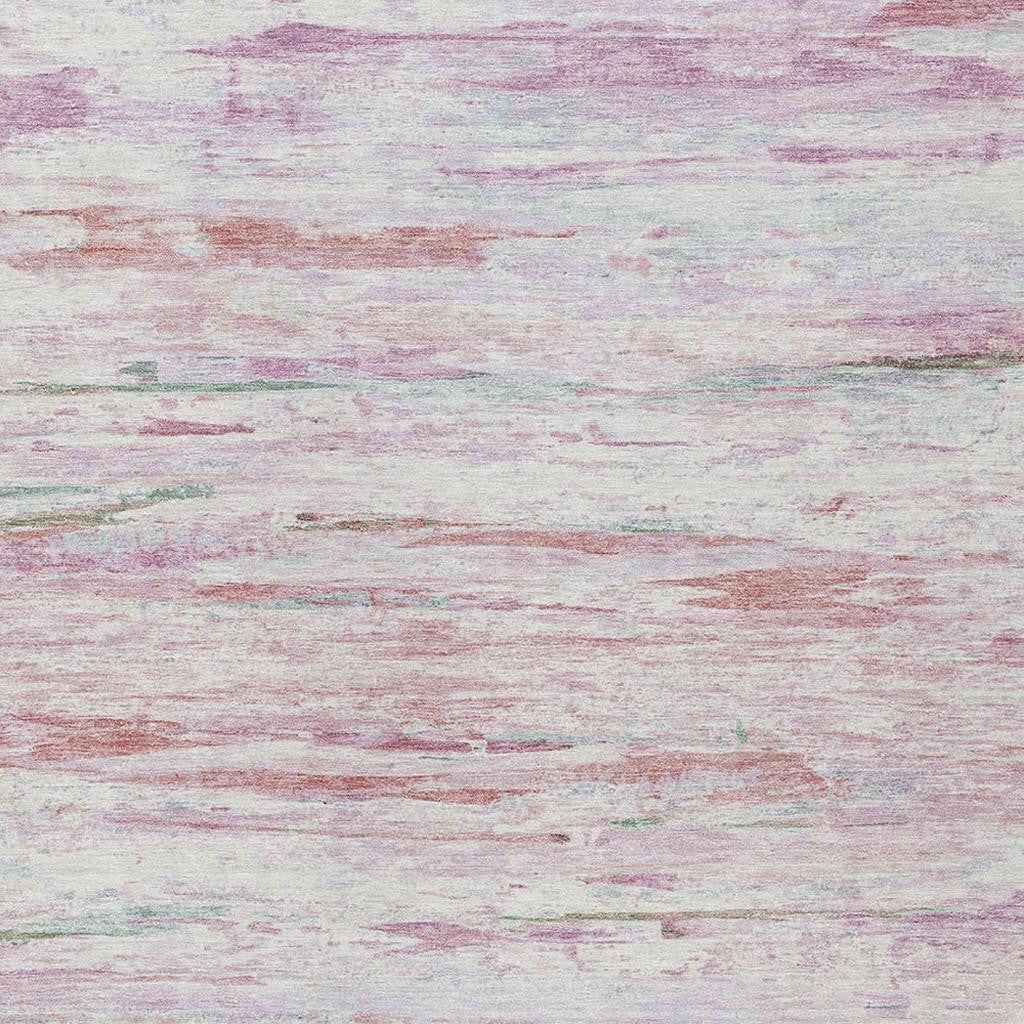 8' X 10' Blush And Ivory Abstract Washable Indoor Outdoor Area Rug